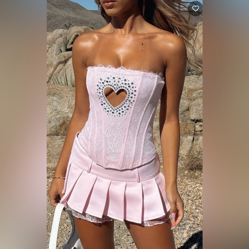 White Fox The Old Days Strapless Bustier Baby Pink